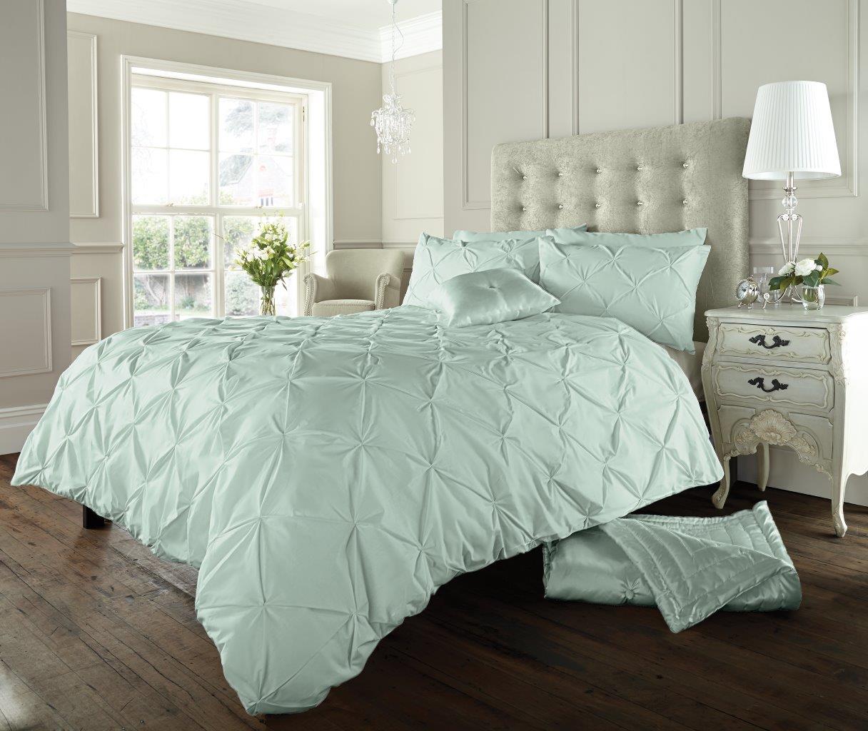Pintuck Pleated Alford Duvet Cover Set Bedding With Pillowcase All UK Sizes