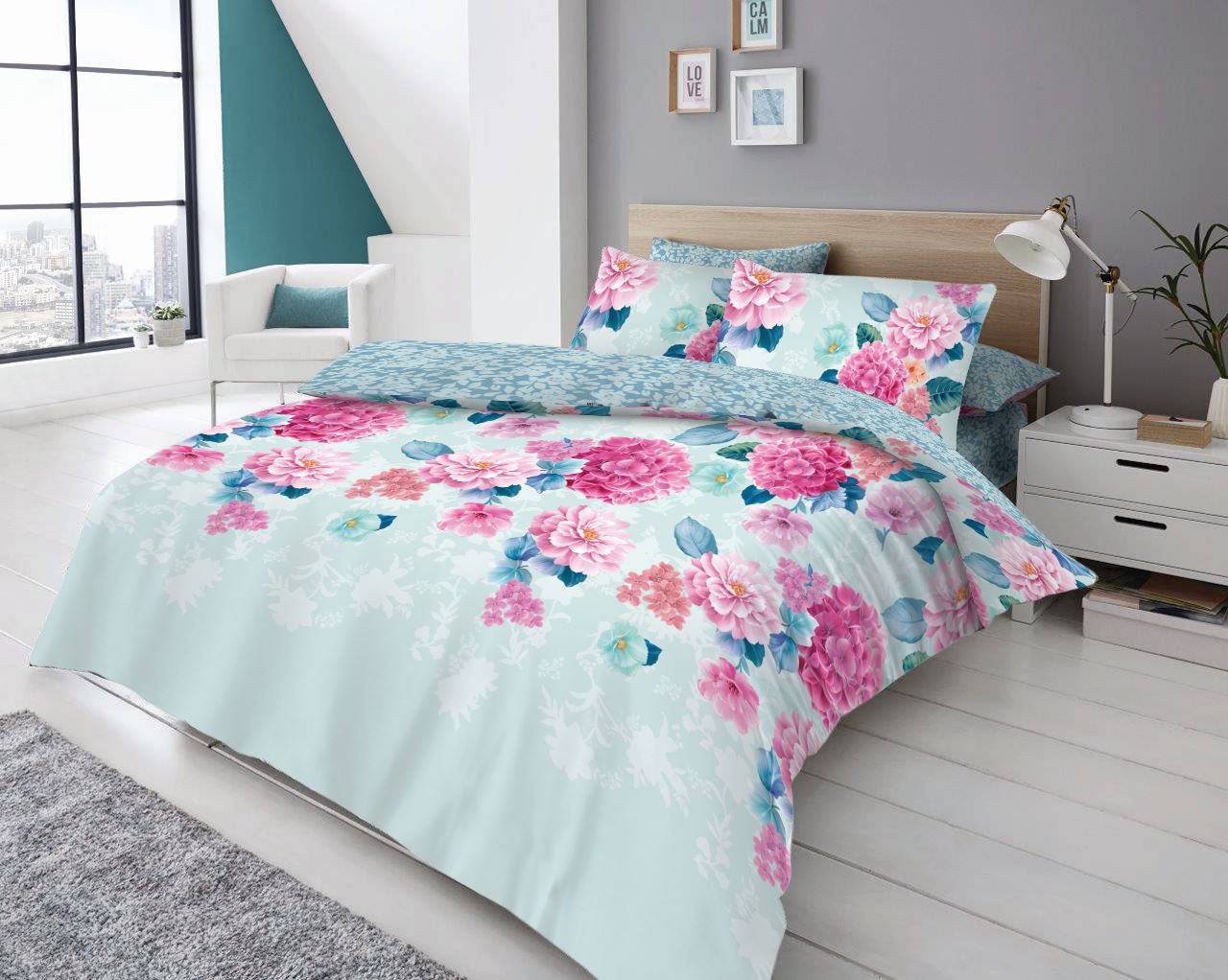 4 Pcs Complete Duvet Cover Set With Matching Bed Sheet & Pillowcases Essentials Single Double King