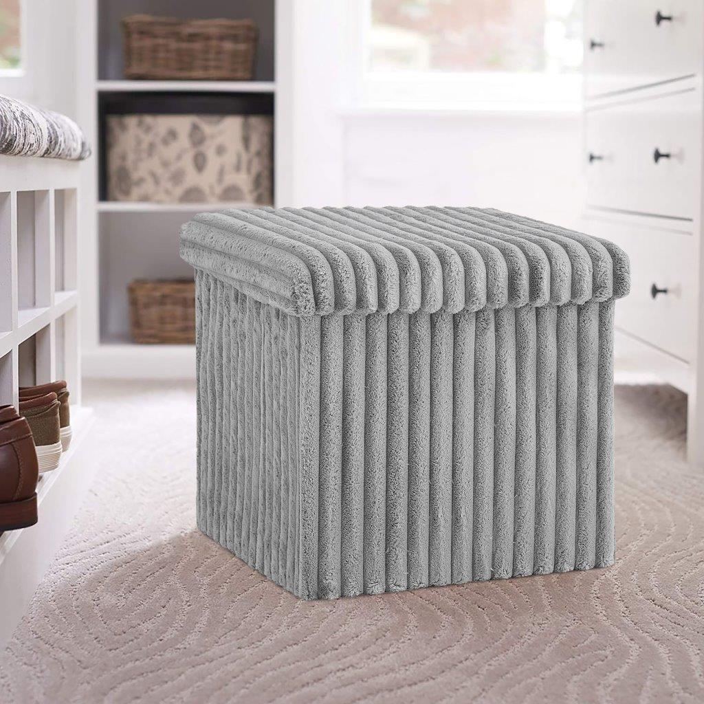 Premium Ottoman Storage Box House Pouffes Bench Seat Foldable Foot Stool UK Size
