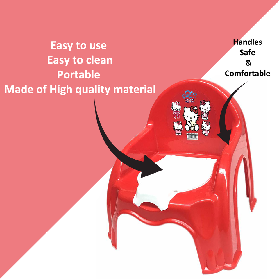 Children Potty Chair Plastic Kids Toddlers Toilet Trainer Seat Portable Potty Training Seat with Handles Splashguard Removable Lid & Backrest