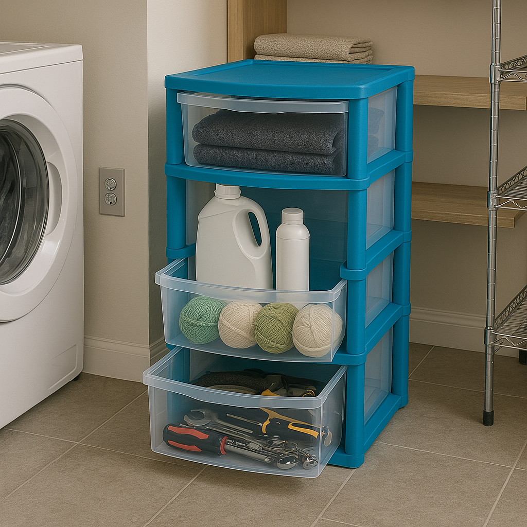 Plastic 3 Tier Drawer Tower Unit Chest Drawer School Office Home Storage