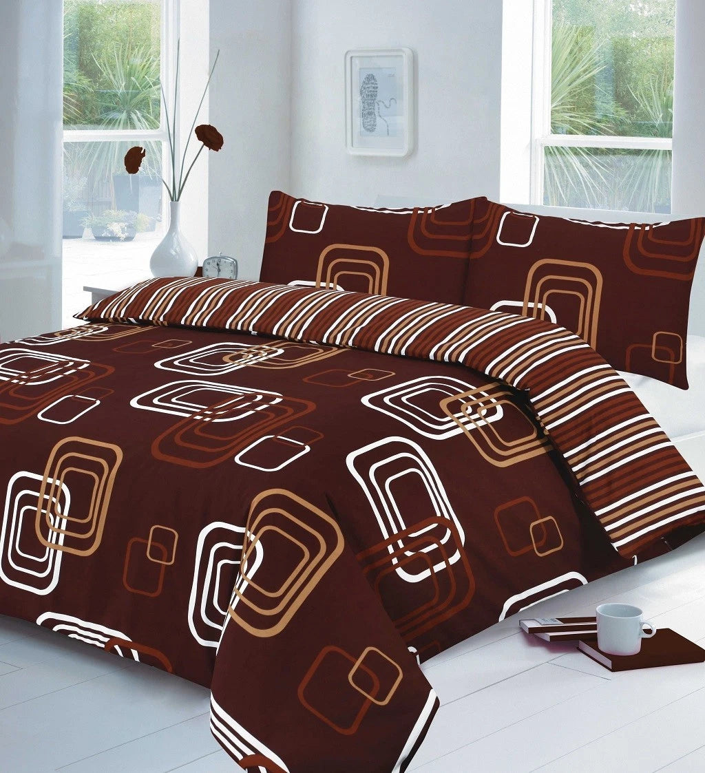 Blake Stripe Printed Duvet Cover Set – Soft Easy Care Bed Linen, Quilt Bedding Set Single Double King SuperKing