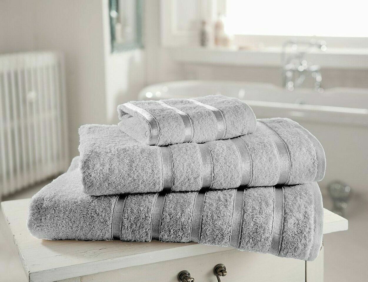 Kensington Stripe Egyptian Cotton Towels Bath Sheets Soft Absorbent