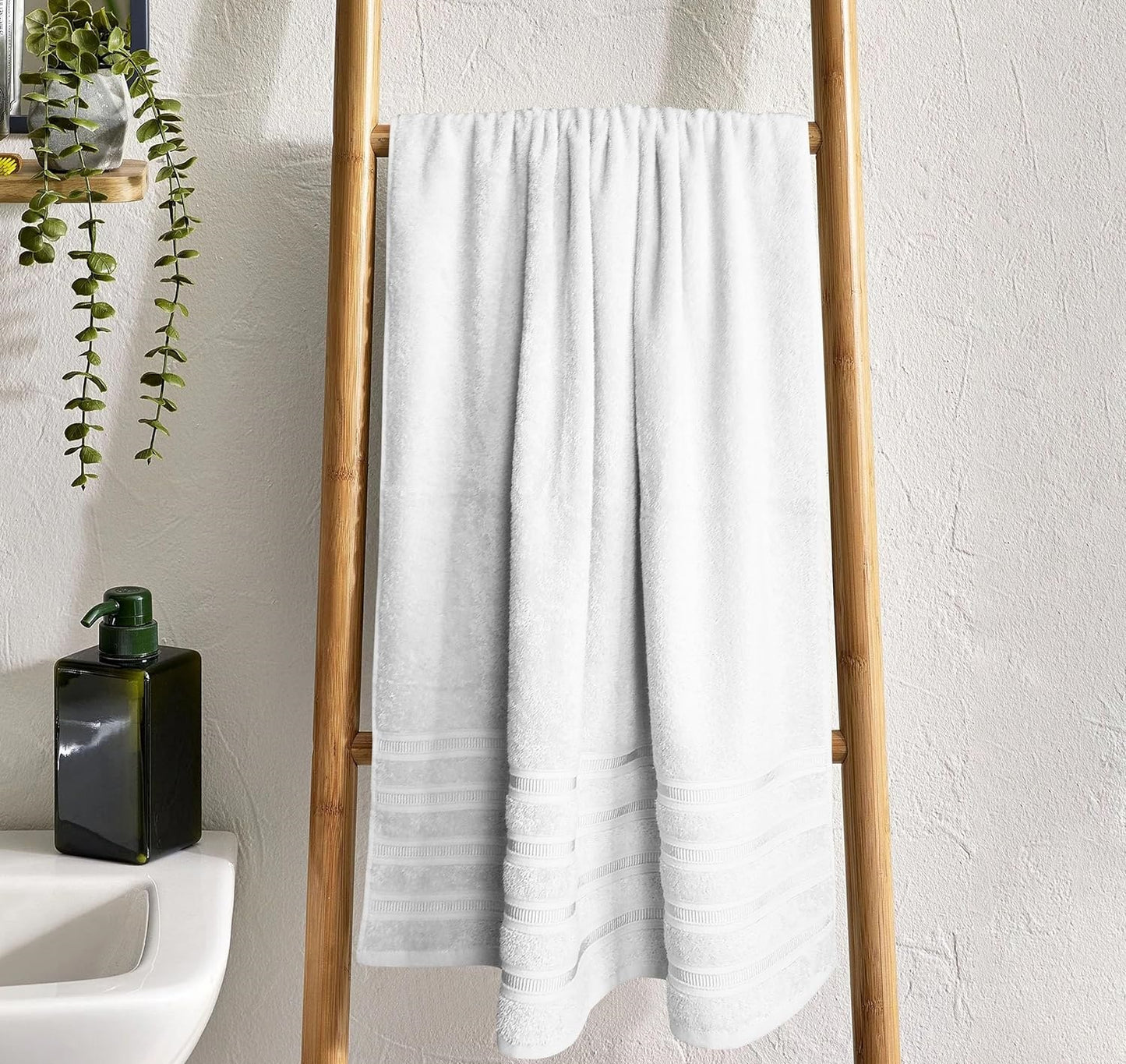 Ritz Collection 2 Pack Jumbo Bath Sheet Viscose Stripe Towels Range Highly Absorbent and Super Soft Extra Large Bathsheets Towel Sets