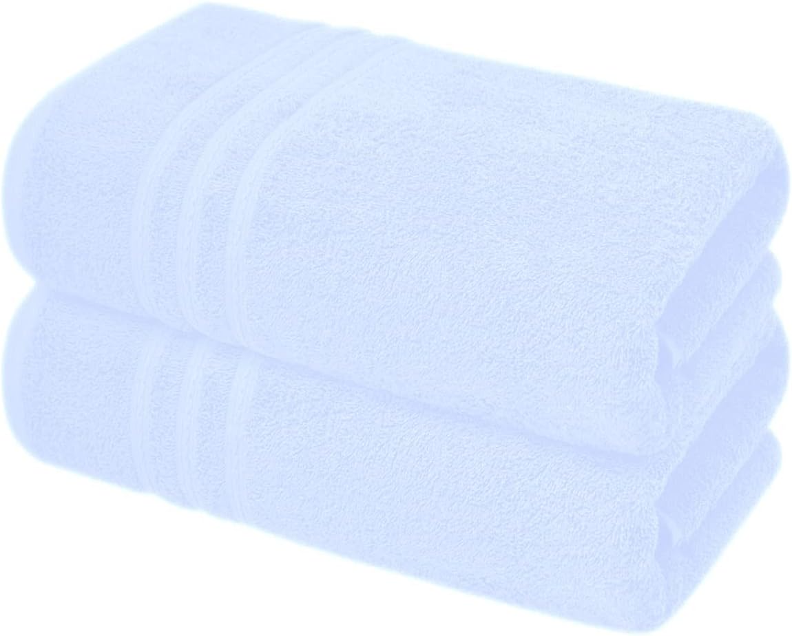 Pack of 2 Extra Large Jumbo Bath Sheets - Beach Towels 100% Cotton Huge Size (85 x 200 cm)