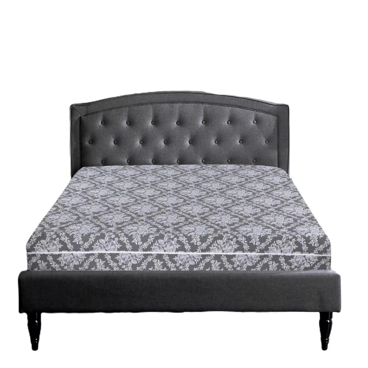 Zipped Mattress Protector Cover Double King Size – Bed Bug Proof Floral Print Mattress Encasement – Breathable Waterproof Dustproof Anti-Allergy Total Enclosure for Full Protection