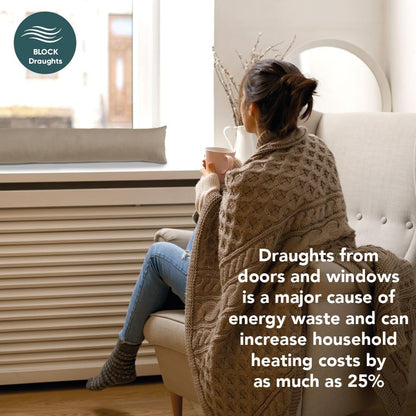 Draught Excluder Door Stopper – Effective Insulation, Energy Saver – Hollowfibre Filling – Prevents Wind and Dust