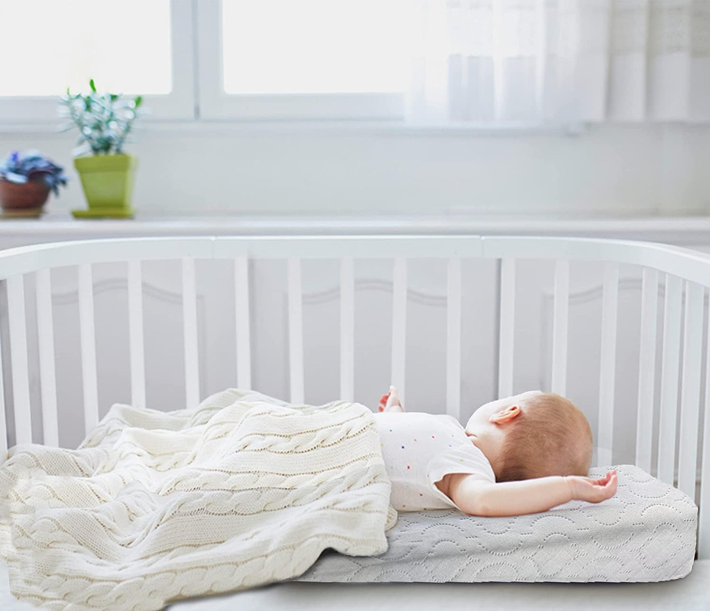 Bassinet  Baby Wedge Pillow Pram Cot Bed Acid Reflux Colic Congestion, Helps Sleeping, Feeding, Baby Anti Baby Spit Milk Nursing