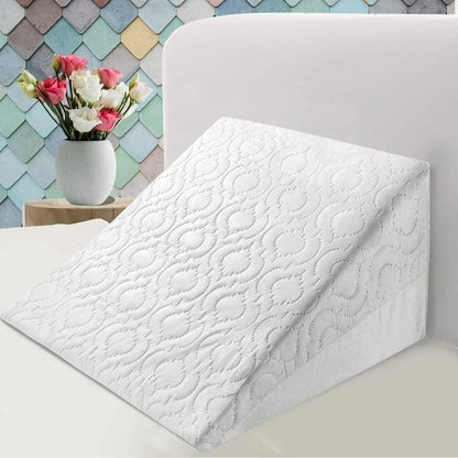 Bed Wedge Pillow with 100% Memory Foam Top | GERD | Wedge Pillow for Sleeping and Acid Reflux, Heartburn, Snoring Pillow & Respiratory Problems Pregnancy Pillow for Sleeping,Reading & Rest,XL Removable Zipped Cover