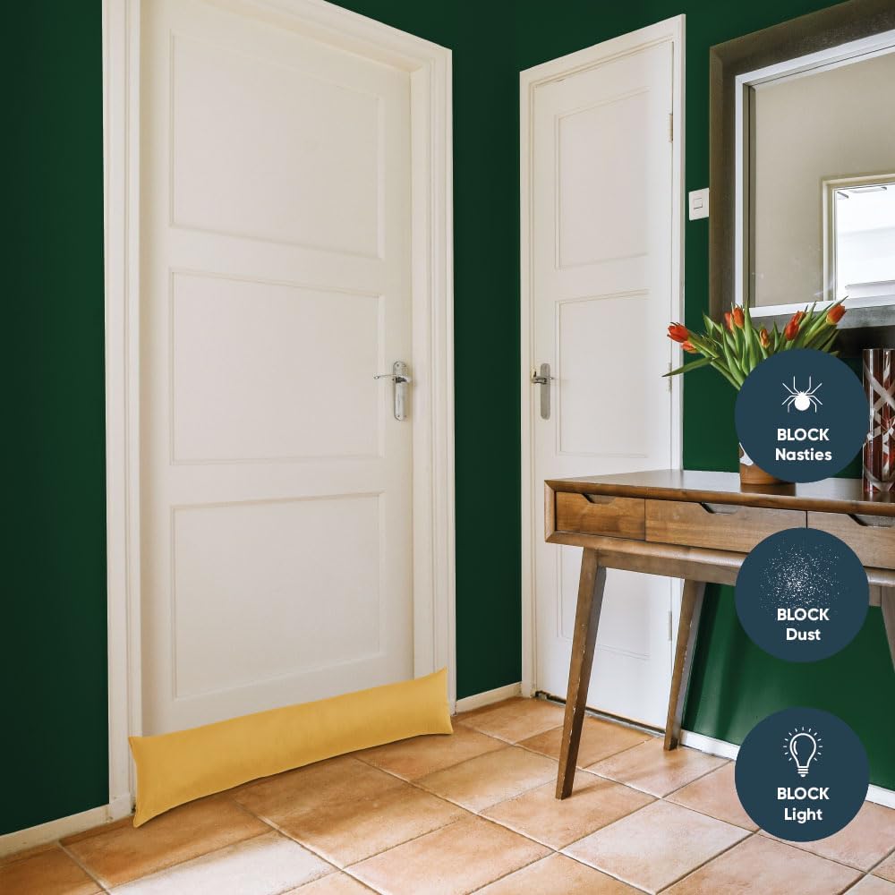 Draught Excluder Door Stopper – Effective Insulation, Energy Saver – Hollowfibre Filling – Prevents Wind and Dust