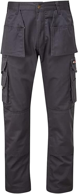 Men’s Work Trousers Multi-Pocket Combat Cargo Heavy Duty Safety Pants Triple Stitched Workwear Hard Wearing Cotton Rich Bottoms