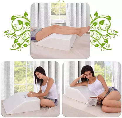 Leg Elevation Pillow, Wedge Memory Foam Support Cushion with Washable Cover, Improve Circulation & Reduce Pain, Bed Leg Rest Pillow for Post Surgery, Reading, Sleeping