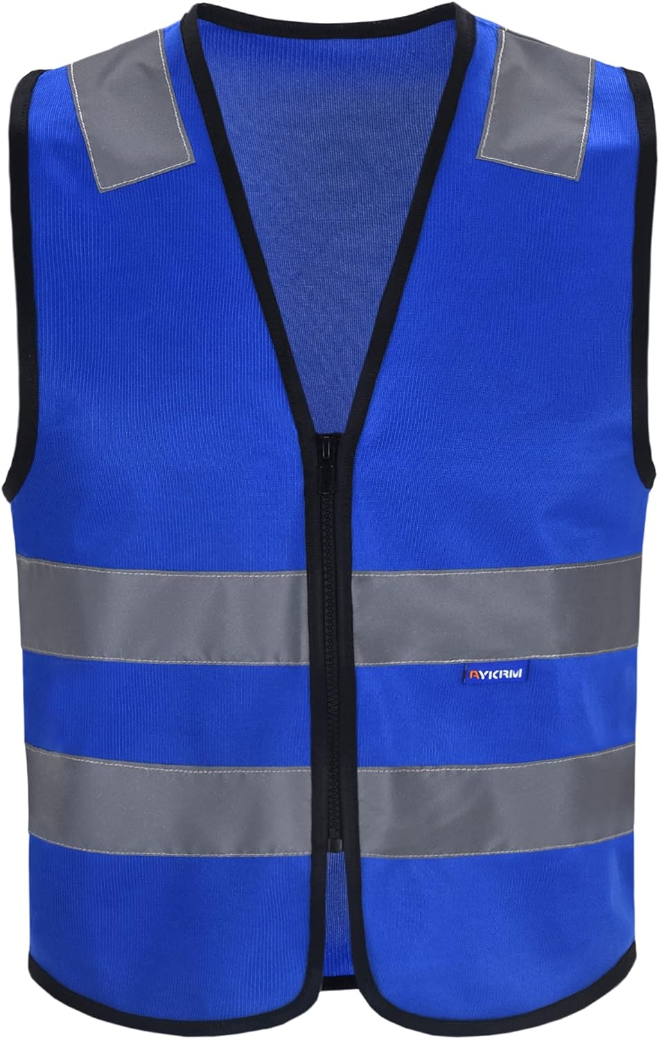 Zipped High Visibility Hi Viz Vest Waistcoat high vis Safety hi vis vest For Men's and Women's Lightweight and Comfortable Safety Vests, Standard Size Reflective Safety Vest(XXS-XXL)
