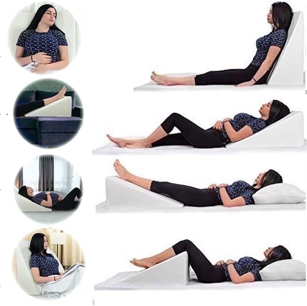 Bed Wedge Pillow with 100% Memory Foam Top | GERD | Wedge Pillow for Sleeping and Acid Reflux, Heartburn, Snoring Pillow & Respiratory Problems Pregnancy Pillow for Sleeping,Reading & Rest,XL Removable Zipped Cover