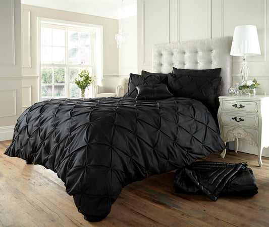 Pintuck Pleated Alford Duvet Cover Set Bedding With Pillowcase All UK Sizes