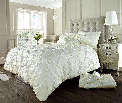 Pintuck Pleated Alford Duvet Cover Set Bedding With Pillowcase All UK Sizes