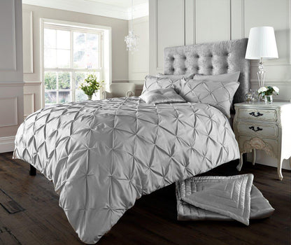 Pintuck Pleated Alford Duvet Cover Set Bedding With Pillowcase All UK Sizes