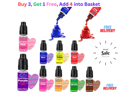 Food Colouring - Liquid Concentrated Food Colours for Ice-cream, Fondant, Cake Icing & Decorating, Baking Edible Food Grade Dye Droplets