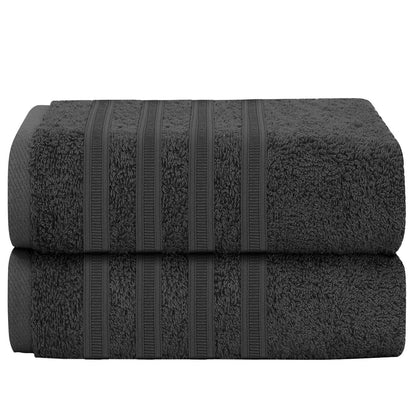 Ritz Collection 2 Pack Jumbo Bath Sheet Viscose Stripe Towels Range Highly Absorbent and Super Soft Extra Large Bathsheets Towel Sets