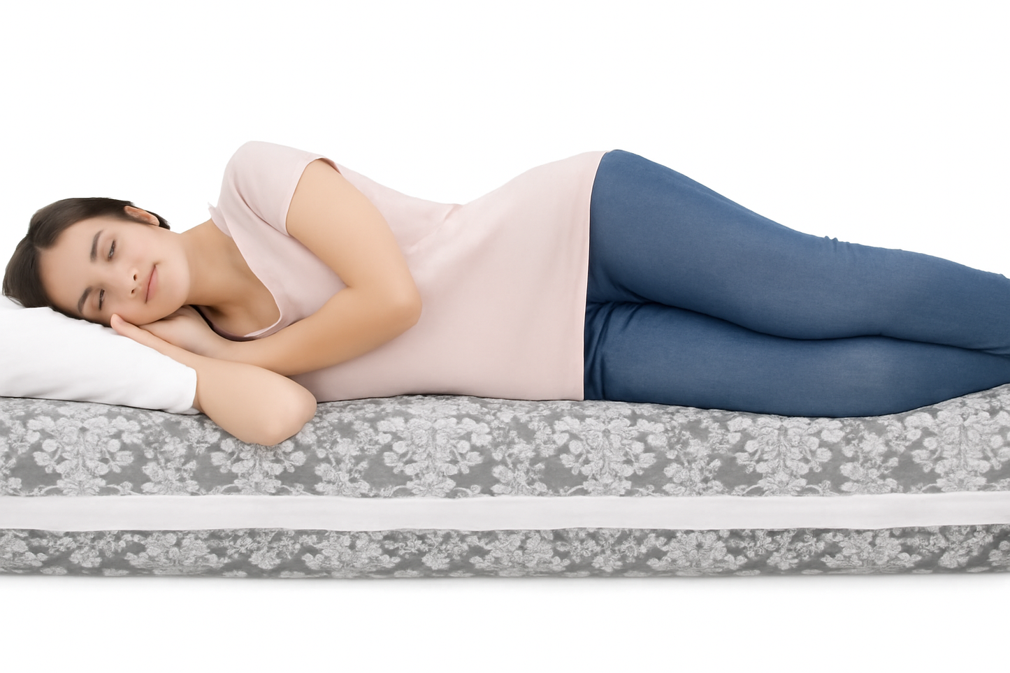 Zipped Mattress Protector Cover Double King Size – Bed Bug Proof Floral Print Mattress Encasement – Breathable Waterproof Dustproof Anti-Allergy Total Enclosure for Full Protection