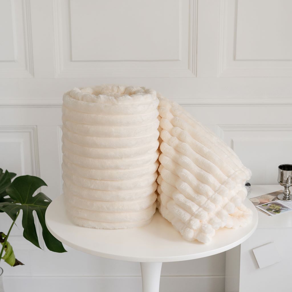 Chunky Cord Throw Sofa Bed Fleece Blankets