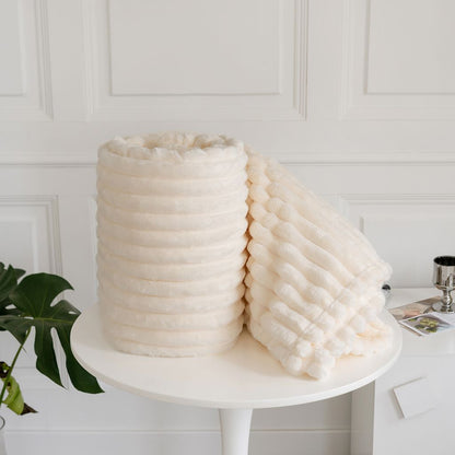 Chunky Cord Throw Sofa Bed Fleece Blankets