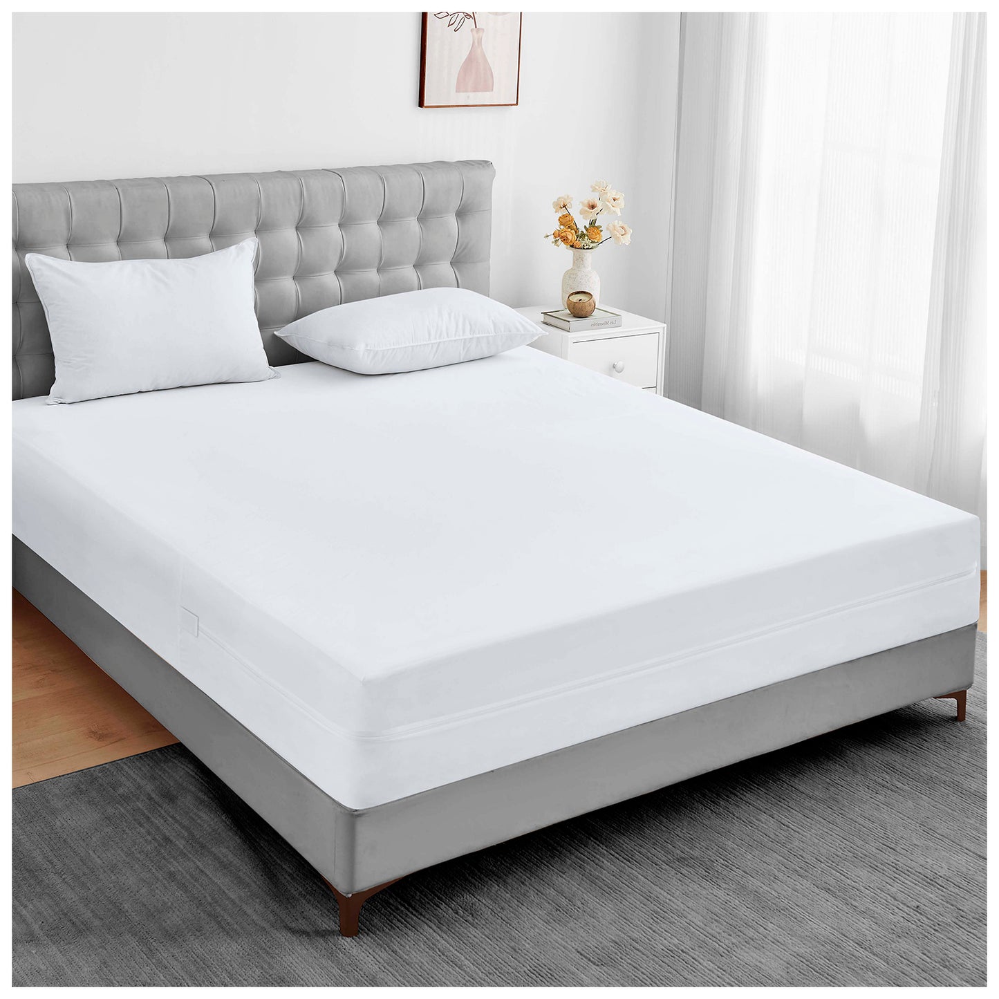Anti Bed Bug Mattress Protector Zipped Waterproof Cover – Full Encasement Zip Closure – Breathable, Dust Mite & Allergy Barrier – Soft Noiseless Fabric – Single, Double, King & Super King Sizes – Bed Bug Proof Mattress Cover for Total Protection