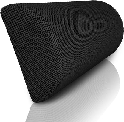 Half Moon Memory Foam Cushion Pillow - Half Moon Pillow - Bolster Pillow Cushion - Lumbar Support Cushion – Use For Neck, Lower Back, Knees, Legs, Feet Virtually Any Position - Black