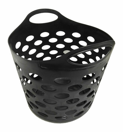 30L Plastic Laundry Basket With Handles Flexi Large Storage Round Hipster Hamper For Clothes Nursery & Home Organisation 13 Colours