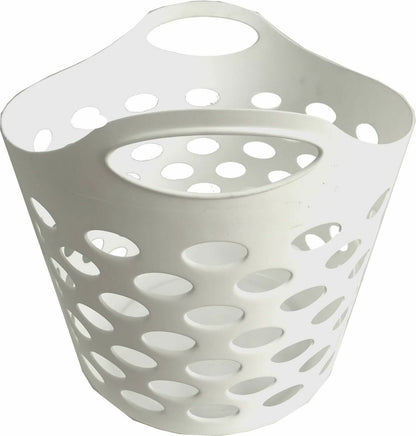 30L Plastic Laundry Basket With Handles Flexi Large Storage Round Hipster Hamper For Clothes Nursery & Home Organisation 13 Colours