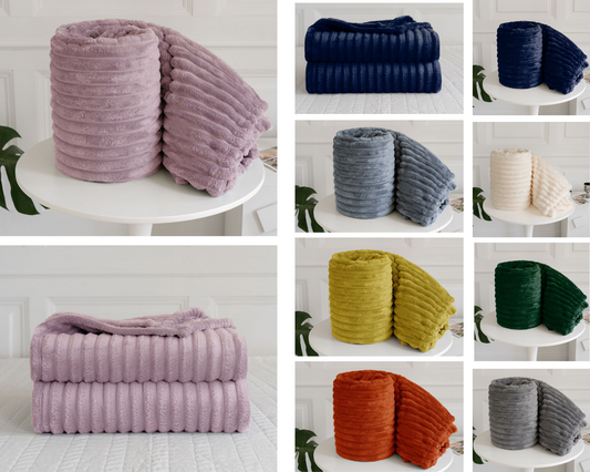 Chunky Cord Throw Sofa Bed Fleece Blankets
