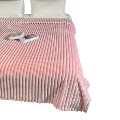 Ribbed Throws Fleece Blanket Chunky Cord Faux Fur Large Size Sofa Bed Corded
