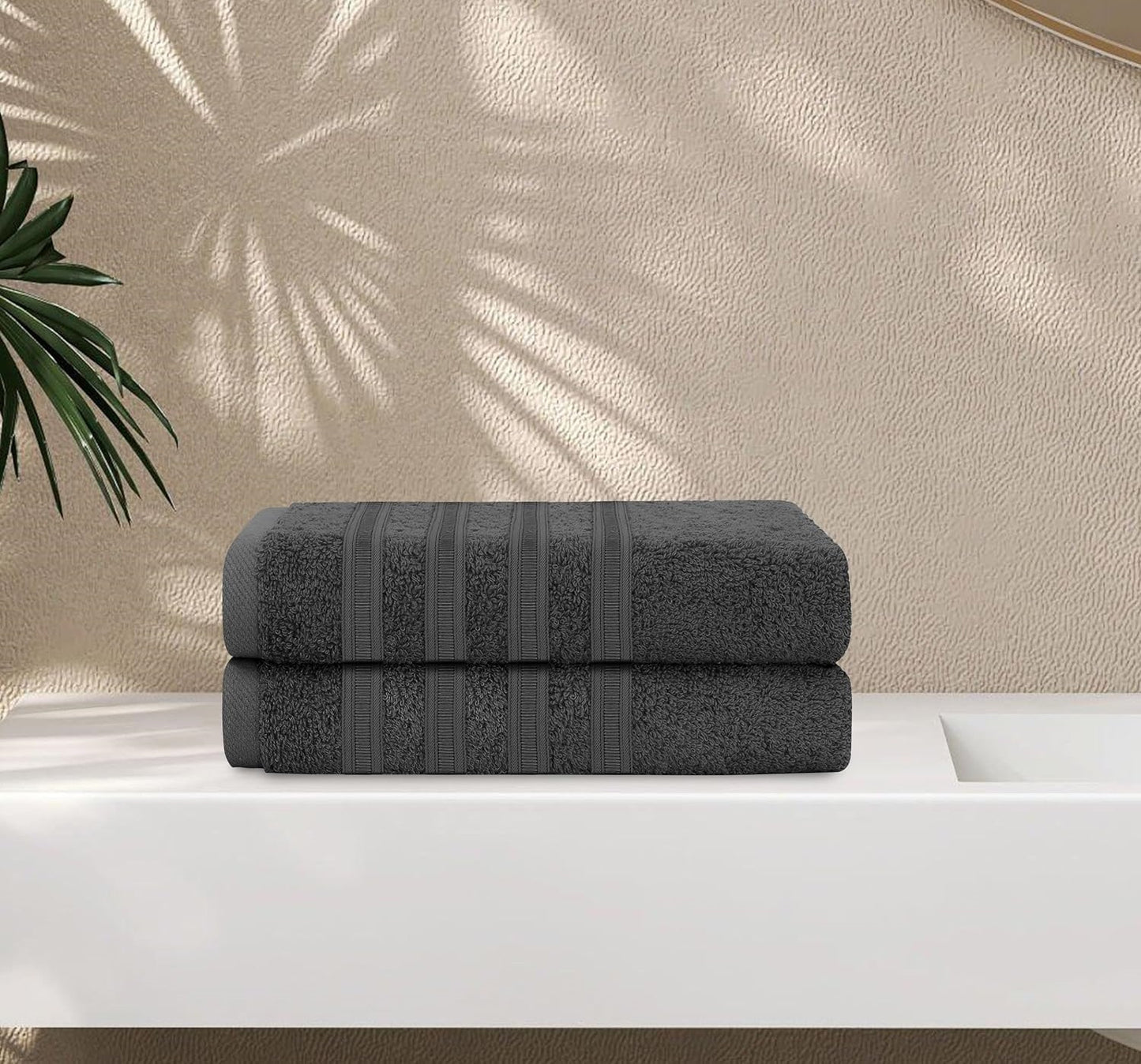 Ritz Collection 2 Pack Jumbo Bath Sheet Viscose Stripe Towels Range Highly Absorbent and Super Soft Extra Large Bathsheets Towel Sets