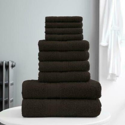 10-Piece Bale Set Bathroom Towels  4x Hand, 4x face Cloths, 2x Bath Towels 100% Cotton Quick Dry Soft Absorbent
