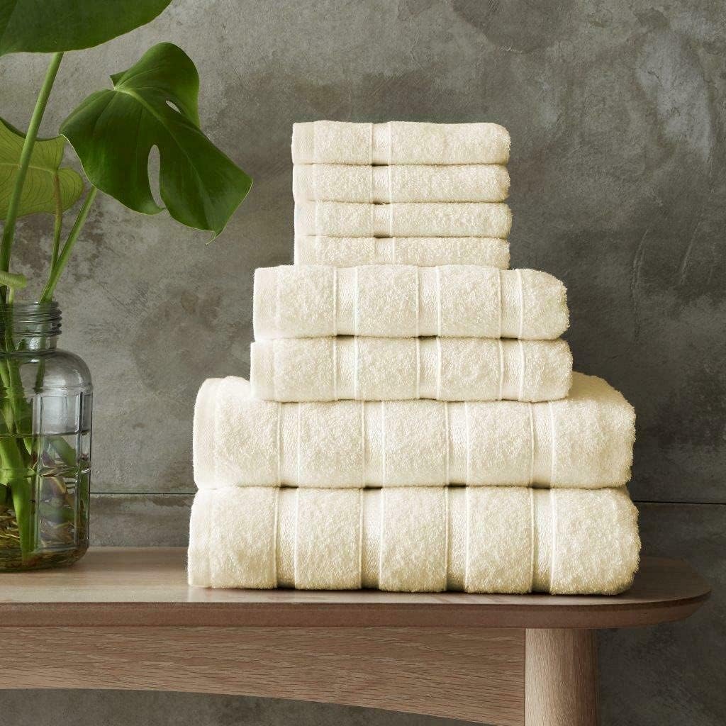 Egyptian Cotton Bath Towels Super Absorbent Quick Dry Extra Soft Hand & Face Towels 8 pcs Bale Set