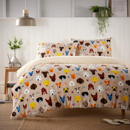 Teddy Fleece Duvet Cover Set Printed Super Soft Quilt Sets Warm Winter Bedding With Sherpa Reverse
