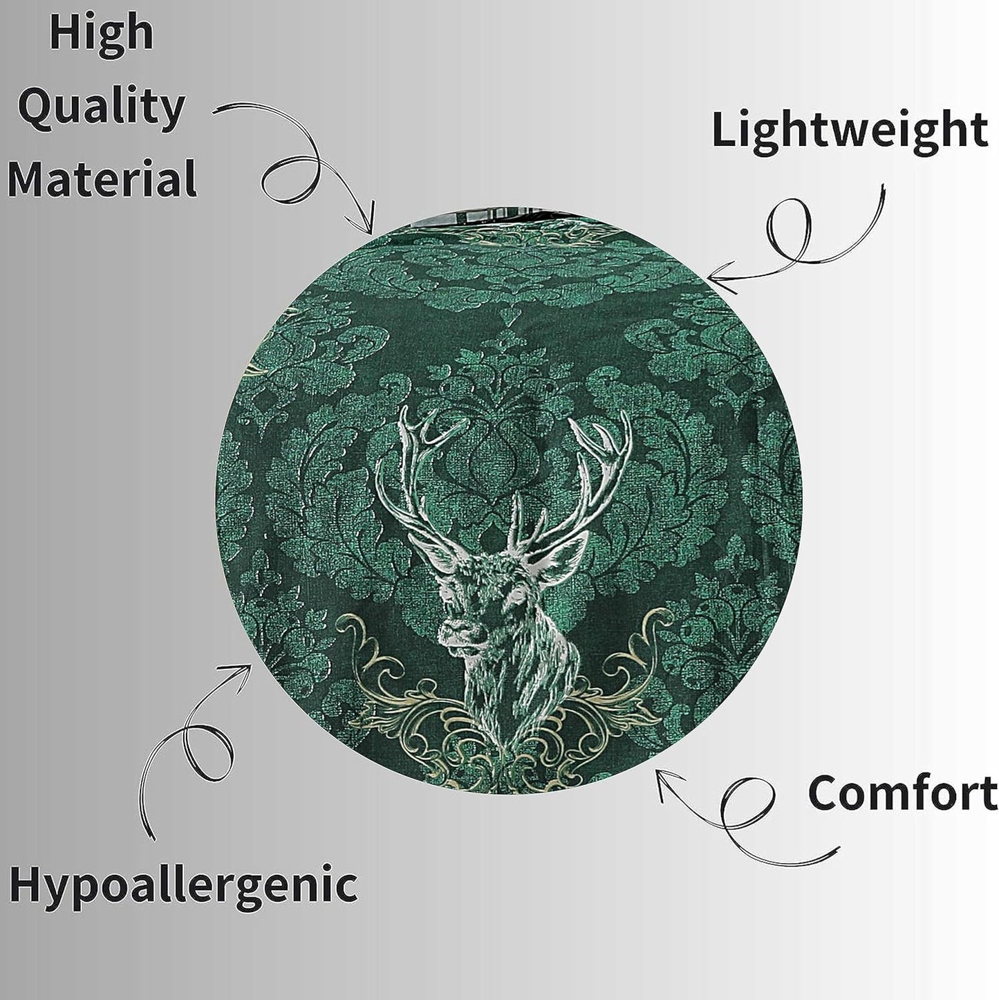 Highland Stag Reversible Duvet Cover Quilt Bedding 3 Pcs Set With Matching Pillowcase Polycotton