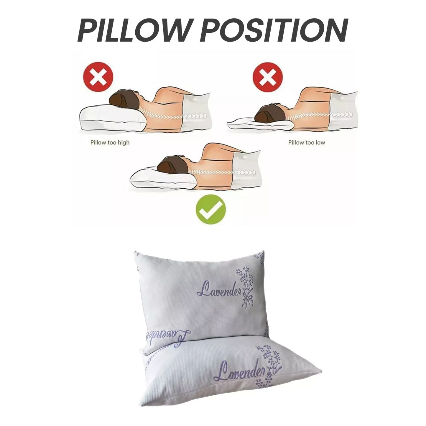 Hotel Quality Luxury Pillow – Soft and Supportive Memory Foam – Lavender Scented for Relaxation – Copper Infused for Freshness – Ice Cool Fabric Keeps You Cool – Breathable, Hypoallergenic, Cooling Pillow for Side and Back Sleepers