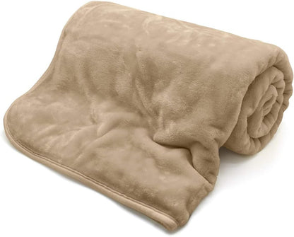 Cosy Faux Fur Mink Throw Blankets Silver Grey Travel Size - Super Soft Fluffy Warm Solid Bed Throws for Sofas Blanket 150x200cm Flannel Fleece