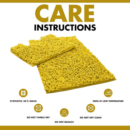 2 Piece Loop Bath Mats for Bathroom - Non Slip Chenille Bath Mat Set Rugs, Extra Soft with Water Absorbent Pedestal Bathmat Shower Toilet Mat