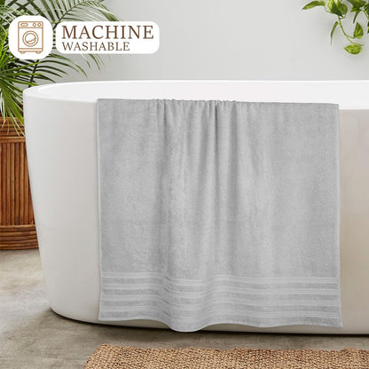 Ritz Collection 2 Pack Jumbo Bath Sheet Viscose Stripe Towels Range Highly Absorbent and Super Soft Extra Large Bathsheets Towel Sets