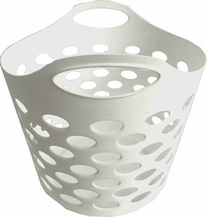 30L Plastic Laundry Basket With Handles Flexi Large Storage Round Hipster Hamper For Clothes Nursery & Home Organisation 13 Colours